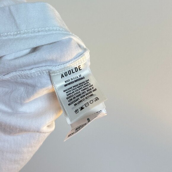 AGOLDE Bryce Cap Sleeve T-Shirt in White Size X-Small - Picture 5 of 10